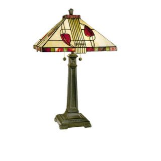 Dale Tiffany Zenia Rose 2 Light Table Lamp