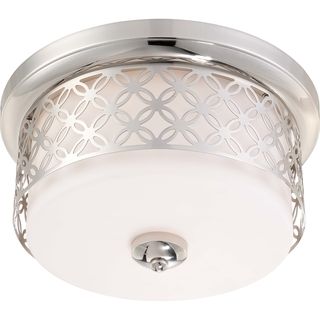 Nuvo Margaux 2 light Polished Nickel Flush Dome Fixture