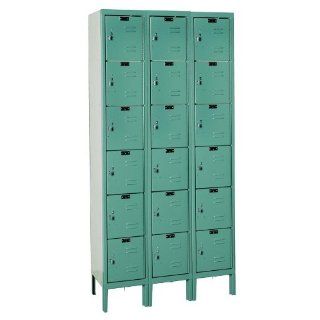 HALLOWELL Premium Steel Lockers   6 Tier   Green mist Storage Lockers