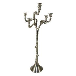 32" Wrought Iron Trunk Candle Holder x 5 Pewter   Candleholders