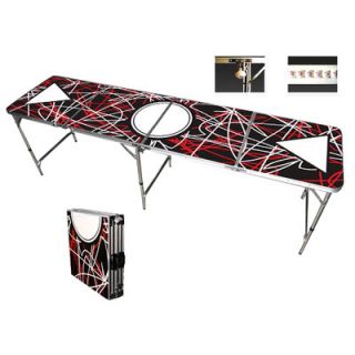 Red Cup Pong Red Line Beer Pong Table in Standard Aluminum