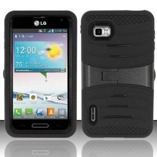 For LG Optimus F3 LS720 / MS659 (Sprint/MetroPCS/T Mobile)   UCASE Cover w/ Kickstand w/ Screen Protector   Black UCASE Cell Phones & Accessories