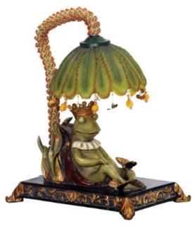 Sterling Home 91 740 Sleeping King Frog Table Lamp   Indoor Figurine Lamps  