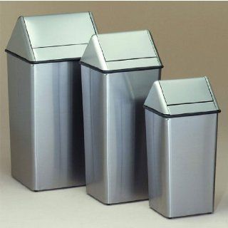 Witt 1511HTSS Large 36 Gallon Stainless Steel Swing Top Trash Receptacles   Waste Bins