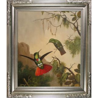 Tori Home Heade Two Hooded Visorbearer Hummingbirds Hand Painted Oil