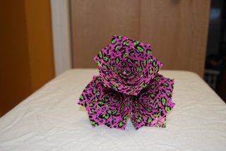 Pink and Green Leopard Print Duct Tape Flowers 