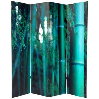 Oriental Furniture Double Sided Bamboo Tree Canvas 4 Panel Room