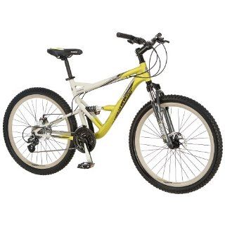 Mongoose 26 inch Status 3.0 Full Suspension Bike   Mens  Silver/Yellow Toys & Games