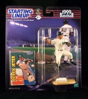 DEREK JETER / NEW YORK YANKEES 1999 MLB Starting Lineup Action Figure & Exclusive Collector Trading Card Toys & Games