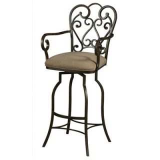 Pastel Furniture Magnolia Swivel Barstool with Arms in Autumn Rust