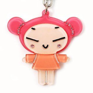 Pink Plastic Japanese Girl Handbag Charm Key Chain Jewelry
