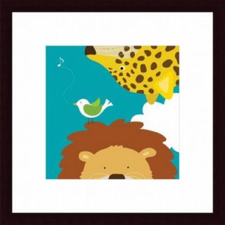Barewalls Safari Group Leopard and Lion Wood Framed Art Print