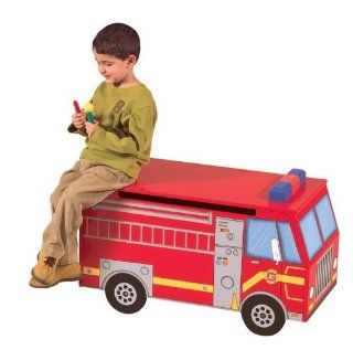 Kids / Children's Fire Truck Storage Chest / Toy Box   Childrens Storage Furniture