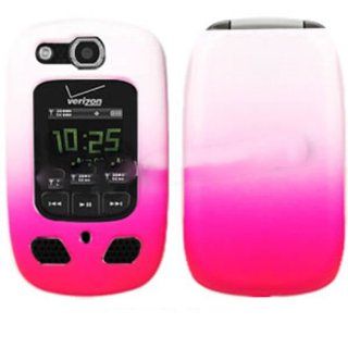 RUBBER COATED HARD CASE FOR SAMSUNG CONVOY 2 U660 RUBBERIZED TWO COLOR WHITE HOT PINK Cell Phones & Accessories