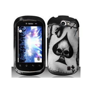 LG Doubleplay C729 (T Mobile) Spade Skull Design Hard Case Snap On Protector Cover + Free Wrist Band Cell Phones & Accessories