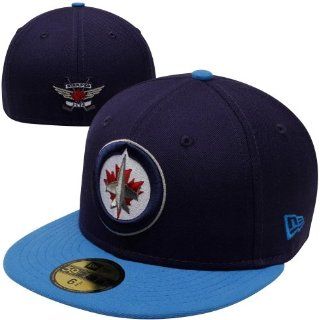 New Era Winnipeg Jets 2 Tone 59FIFTY Fitted Hat   Navy Blue/Light Blue  Sports Fan Baseball Caps  Sports & Outdoors