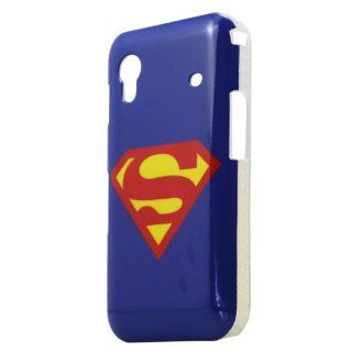 Super Man Logo USA American Hero Symbol Back Cover Snap on Hard Case Protector for Samsung Galaxy Ace S5830 Blue Cell Phones & Accessories