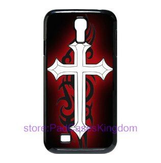 Black cross logo back hard case for Samsung Galaxy S4/SIV i9500 supported by padcaseskingdom Cell Phones & Accessories