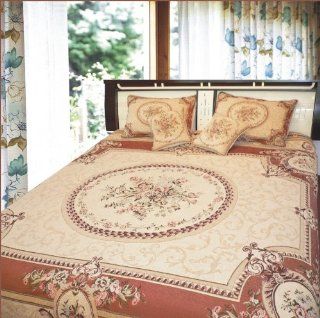 DaDa Bedding YFJF D 001 4 5 Piece Elegant Chenille Woven Bedspread, Queen, Orange/Brown  