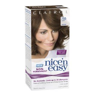 Clairol Nice 'N Easy Non Permanent Hair Color 755 Light Brown 1 Kit  Chemical Hair Dyes  Beauty