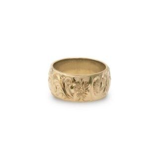 Traditional Hawaiian Ring 18K Gold 10mm Size 7 Jewelry Products Jewelry