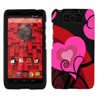 Motorola Droid Ultra Maxx Red Hearts 2 On Black Phone Case Cover Cell Phones & Accessories