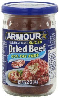 Armour Sliced Beef Dried, 2.25 Ounce Jars (Pack of 12)  Jerky And Dried Meats  Grocery & Gourmet Food