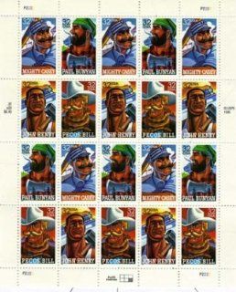 Folk Heroes (Mighty Casey, Paul Bunyan, John Henry, Pecos Bill) 20 x 32 Cent U.S. Postage Stamps 