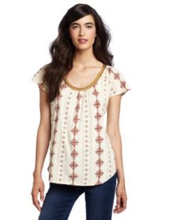 Lucky Brand Women's Adalyn Moroccan Top, Multi, X Small Fashion T Shirts