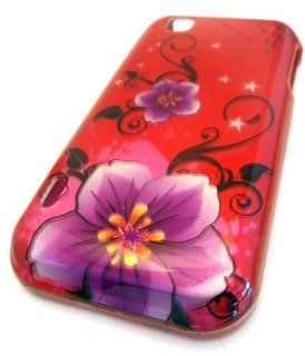 LG Maxx Touch E739 T Mobile MyTouch Red 3d Flower Daisy Canvas Case Skin Cover Protector Cell Phones & Accessories