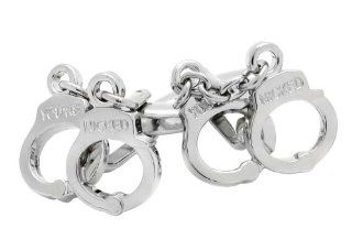 Silvertone 'You're Nicked' Handcuffs Cuff Links Jewelry
