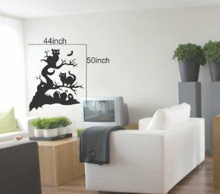 Large  Easy instant decoration wall sticker wall mural halloween home decal costumes bat howl angel black blood bone boo candy cat crown fall witch spider web prince pumpkin scarecrow ghost house RIP FL741 Electronics