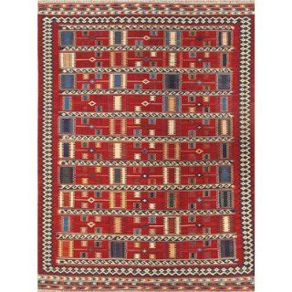 Kilim Red Tribal Rug Rug Size 6'11" x 10'   Area Rugs