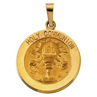 14K Yellow Gold Holy Communion Medal Pendant Necklaces Jewelry