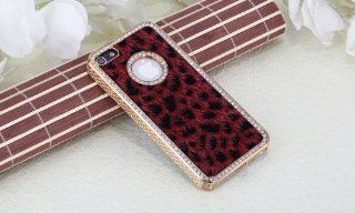 Imprue [TM] Luxury Designer Bling Crystal Leopard Cheetah Red Fur Hard Case Cover for Apple IPhone 5 (AT&T, T Mobile, Sprint, Verizon) Cell Phones & Accessories