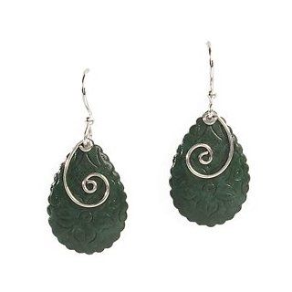 Jody Coyote Eden Emerald Teardrop with Simple Spiral Earrings SMP747 Dangle Earrings Jewelry
