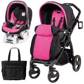 Peg Perego Book Plus Stroller Travel System with a Diaper Bag   Fucsia   Hot Pink  Infant Car Seat Stroller Travel Systems  Baby