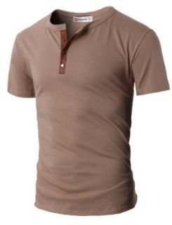 H2H Men's Shot Sleeve Henley Shirts with Point Leather at  Mens Clothing store Military Henley Shirt Mens