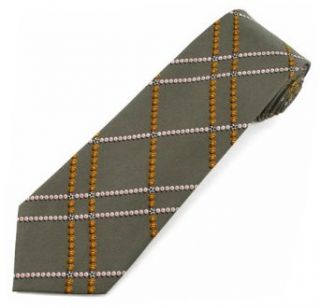 Boy's Sport Ball Criss Cross Pattern Tie #751 / Olive Drab Novelty Neckties Clothing