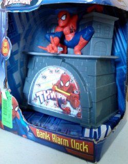 Officially Licensed Marvel Ultimate Spiderman Bank Alarm Clock   Childrens Clocks