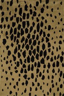 Momeni New Wave Cheetah Yellow Gold Contemporary 8' x 11' Rug NW110   Hand Tufted Rugs