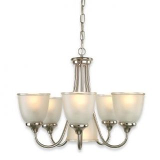 Royce Lighting 39243BLE 773 Easton Six Light Chandelier Two Tone Nickel with Clear Edge Sandblasted Globes    