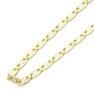 14K Two Tone Gold 3mm Valentino Chain Necklace 22" with Lobster Claw Jewelry