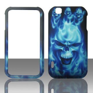 2D CBlue Skull LG MyTouch E739 / LG Maxx Touch T Mobile Case Cover Phone Snap on Cover Case Protector Faceplates Cell Phones & Accessories