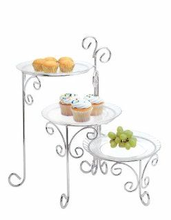 Chrome 3 Tier Plate Stand Cake Rack Kitchen & Dining