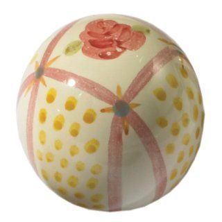 Yellow Rose Ball Knob by MacKenzie Childs Ltd.   Cabinet And Furniture Knobs  