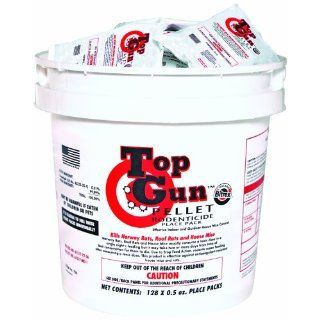JT Eaton 754 Top Gun Pellet Place Pack Bromethalin Rodenticide Neurological Bait with Stop Feed Action and Bitrex, For Mice and Rats (Pail of 128) Science Lab Cleaning Supplies