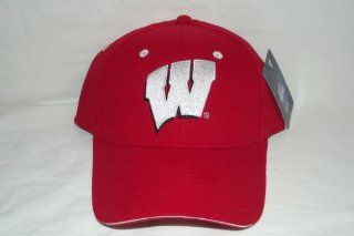 New Red NCAA University of Wisconsin Madison Badgers Embroidered Velcro Back Cap  Sports Fan Baseball Caps  Sports & Outdoors