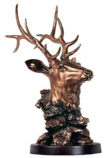 Copper Elk Bust Statue  