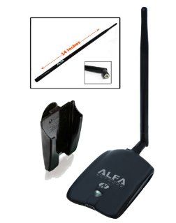 Alfa AWUS036NHA   Wireless B/G/N USB Adaptor   802.11n   150Mbps   2.4 GHz   5dBi Antenna   also includes a 9dBi Rubber Antenna And Suction cup Window Mount dock   Long Range   Atheros Chipset   Windows XP / Vista 64 Bit /128 Bit Windows 7 Compatible Comp